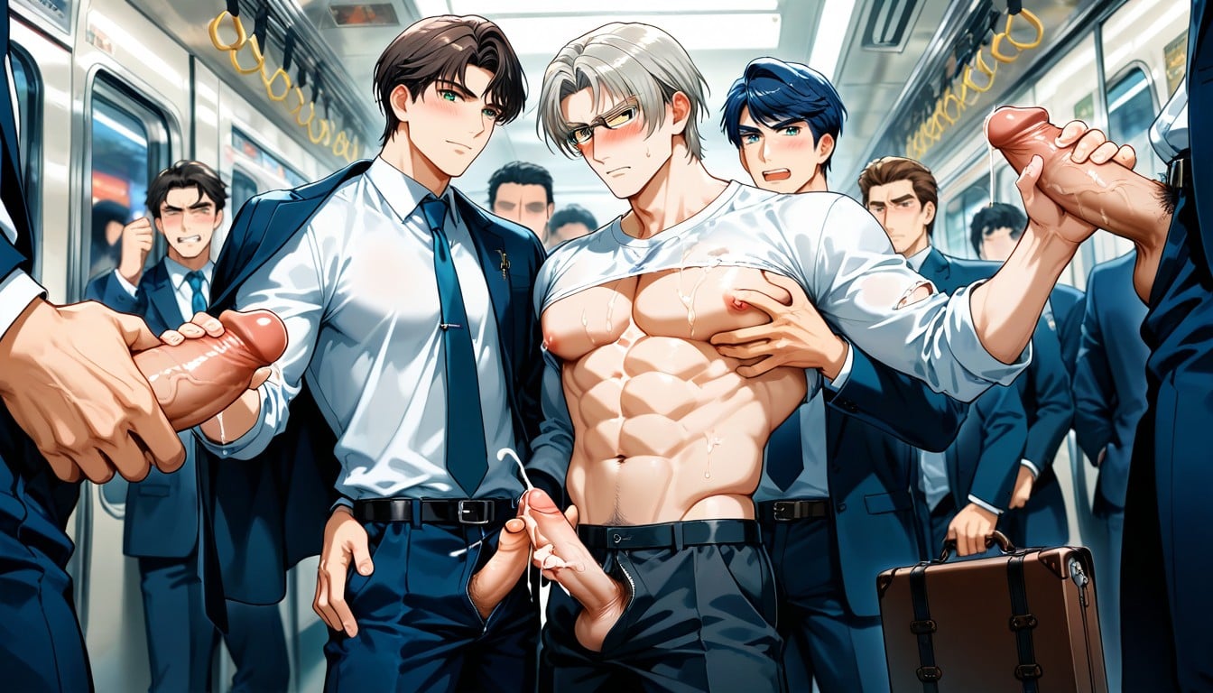 Large Size Penis, Subway, Balls Out AI Gay Porn
