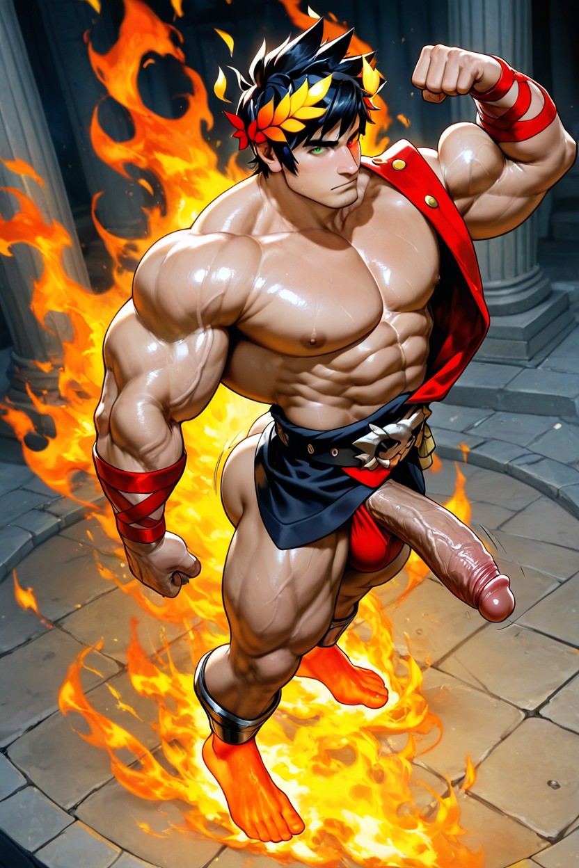 Side View, Standing, Athletic Body ゲイAIポルノ