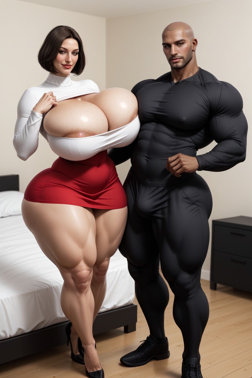 Hot Plump Pawg, Two Women, White Man AI Porn