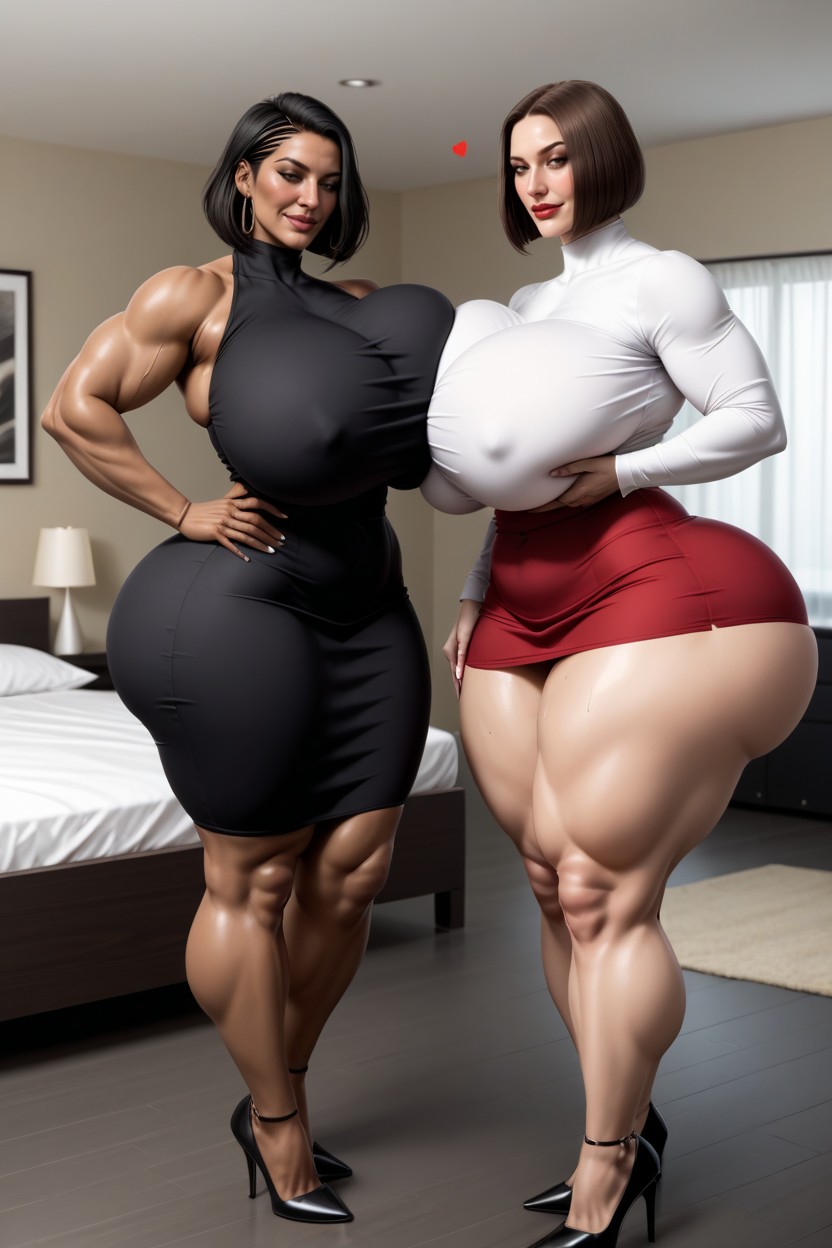 Hot Plump Pawg, Form Fitting Clothes, Side View AI Porn