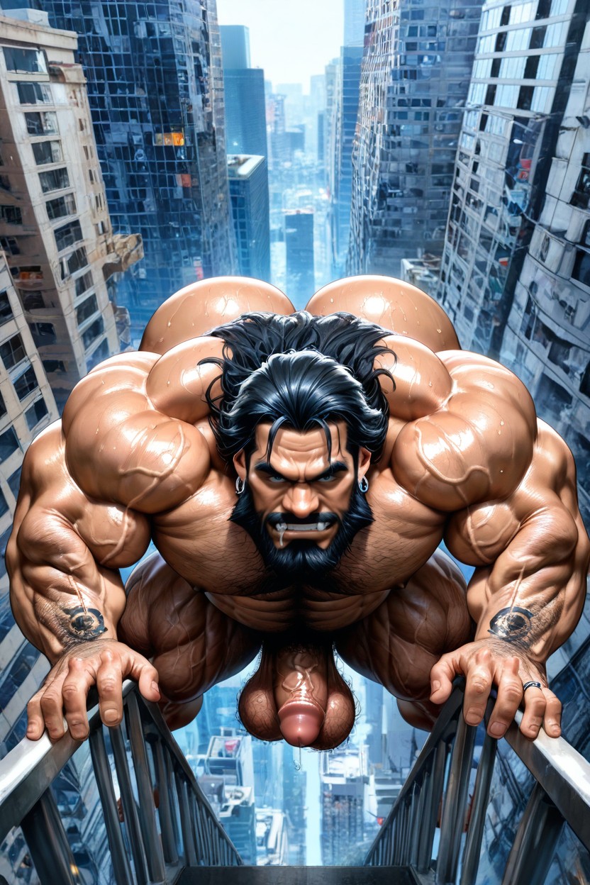 Oily Skin, Big Lats, Tattoos ゲイAIポルノ