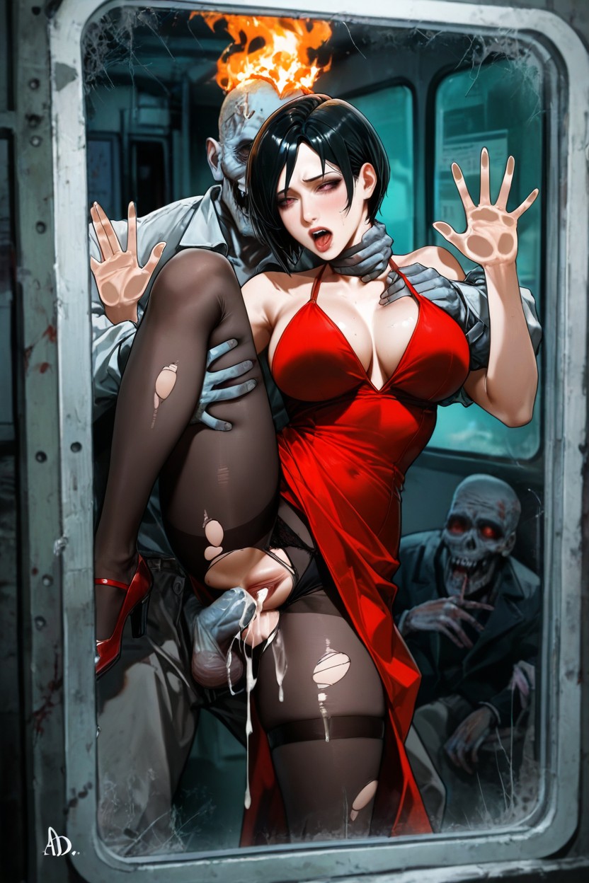 In Glass, Grabb Neck, Lift Leg Woman Hentai AI Porn