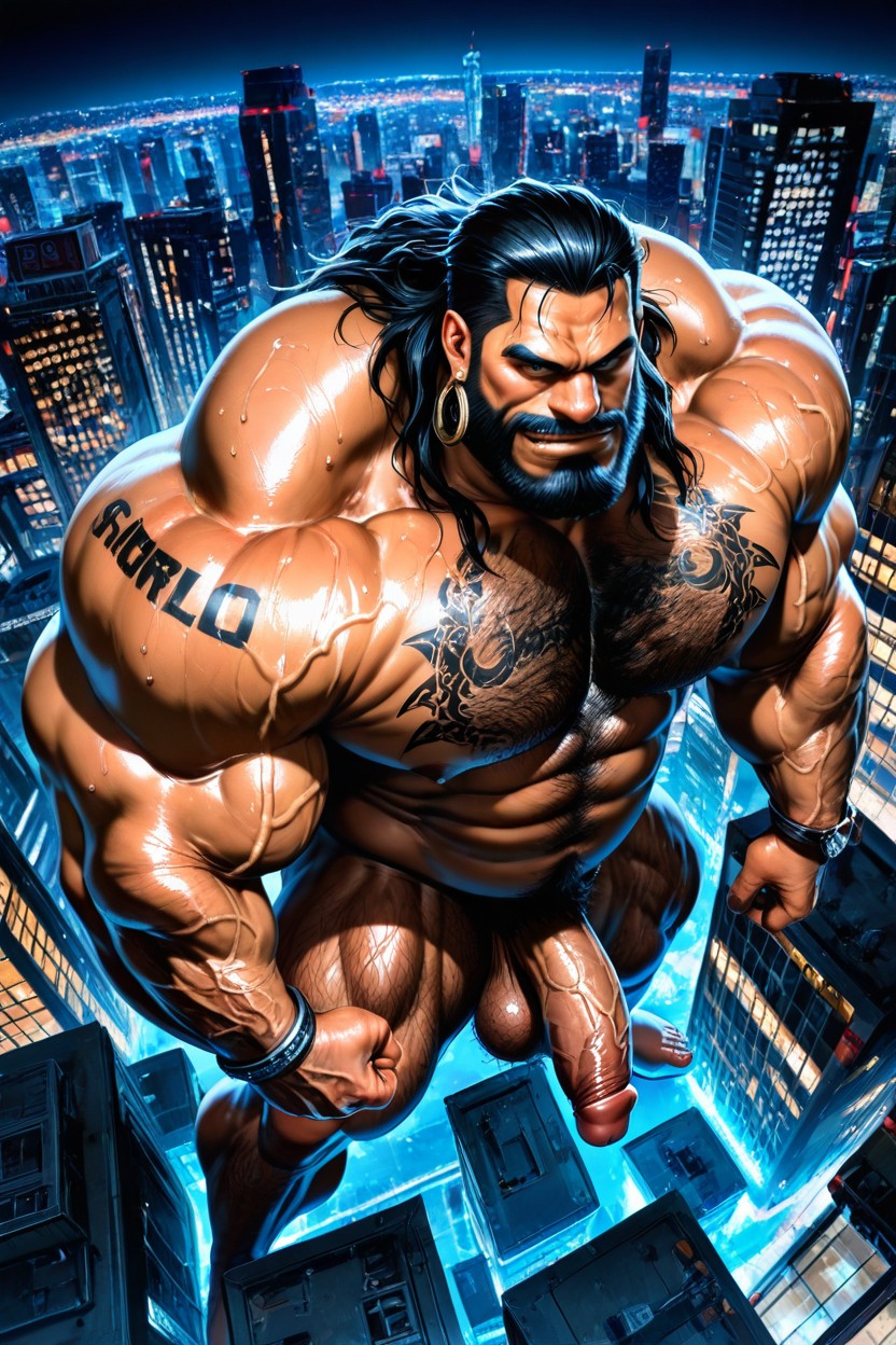 Huge Muscles, Dangling Balls, Thick AI Gay Porn
