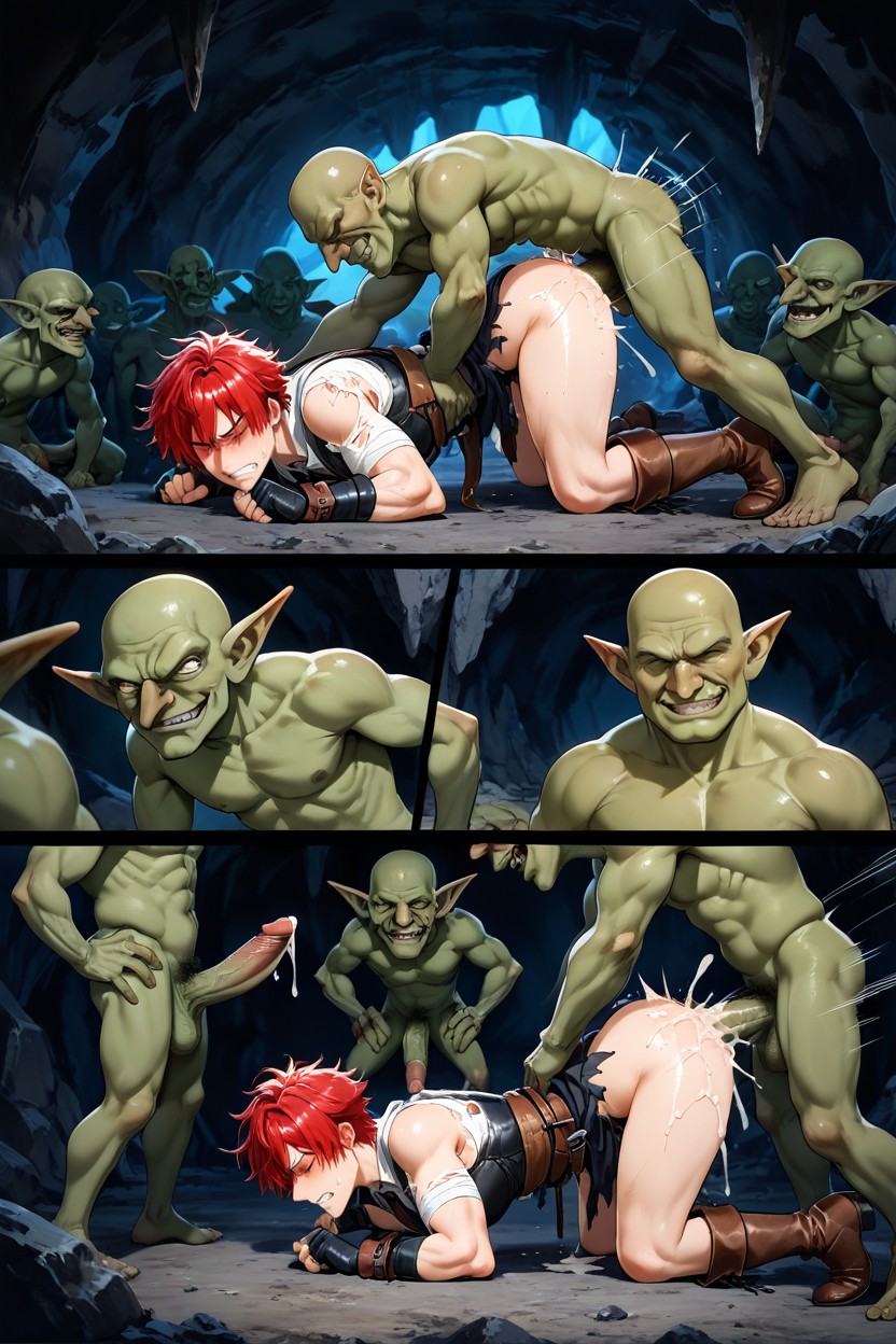 Very Short Hair, Many People Around, Bald Goblin AI Gay Porn
