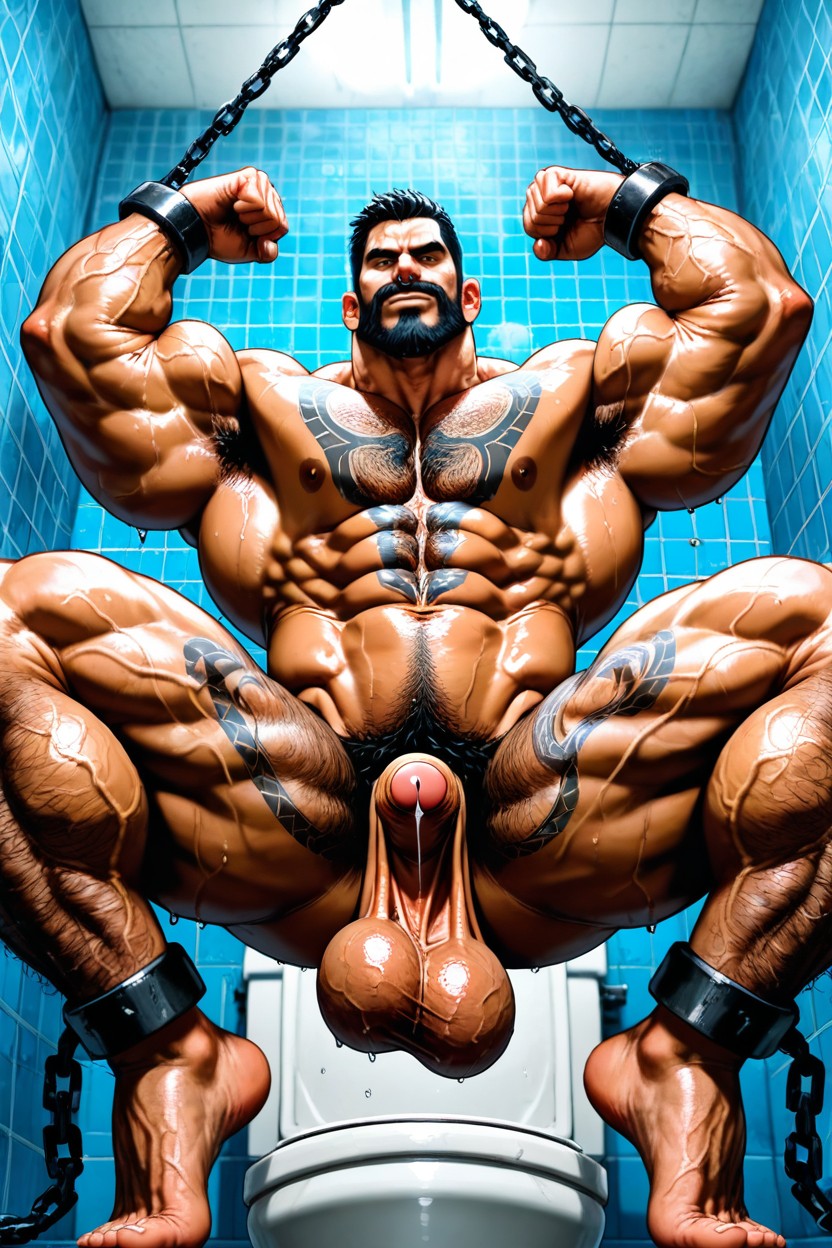 Veiny Muscles, Tattoos, On Tiptoes AI Gay Porn