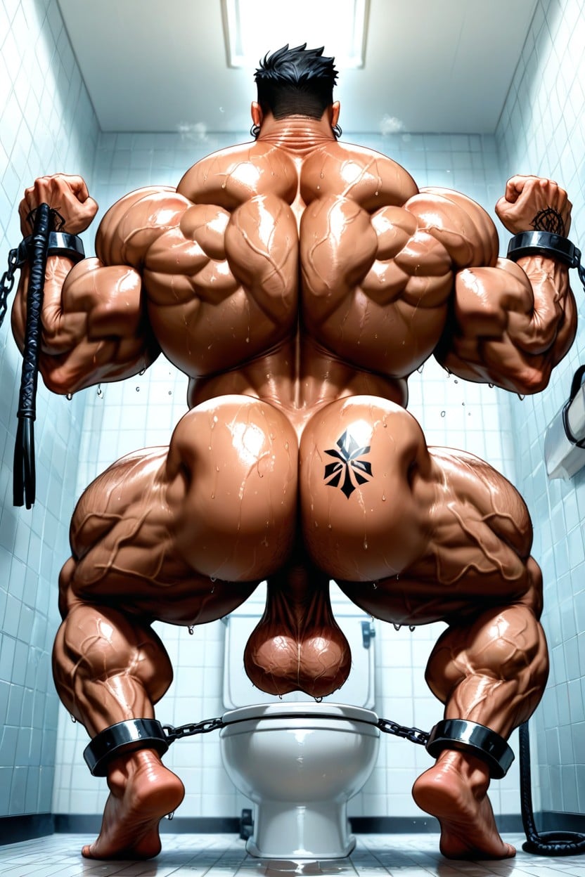 Hyper Detailed Balls, Dimly Lit, Muscular Legs AI Gay Porn