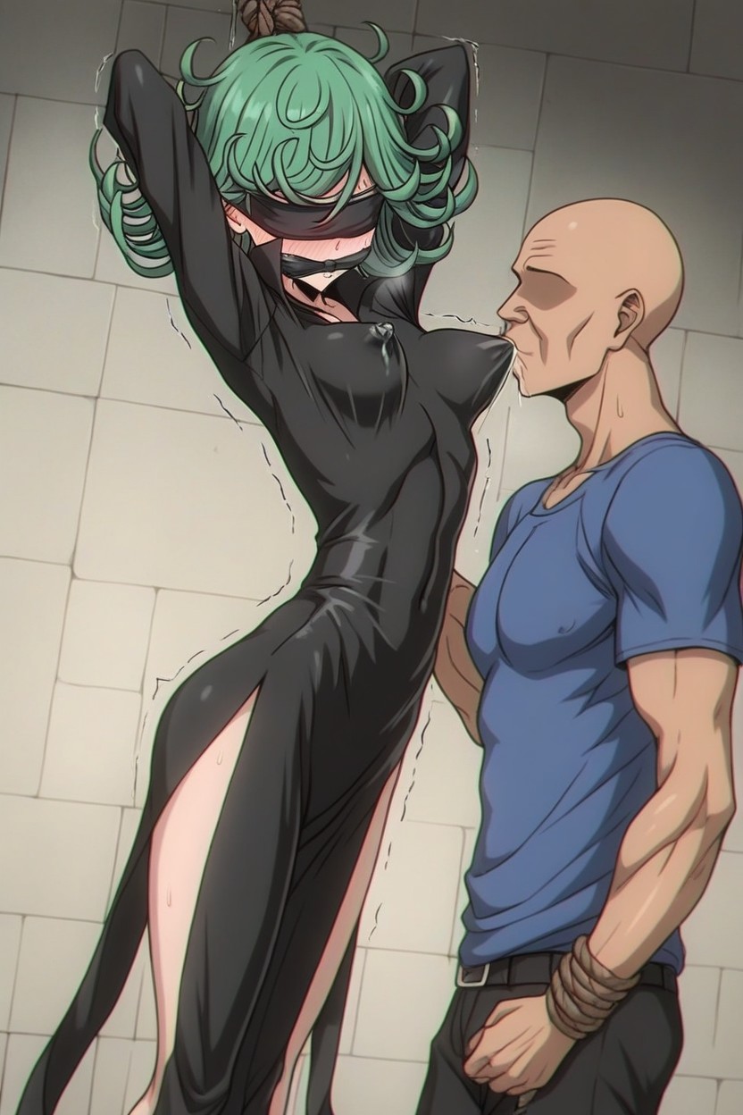 Hanging Woman, Black Cleave Mouth Gag, Trembling Hentai AI Porn