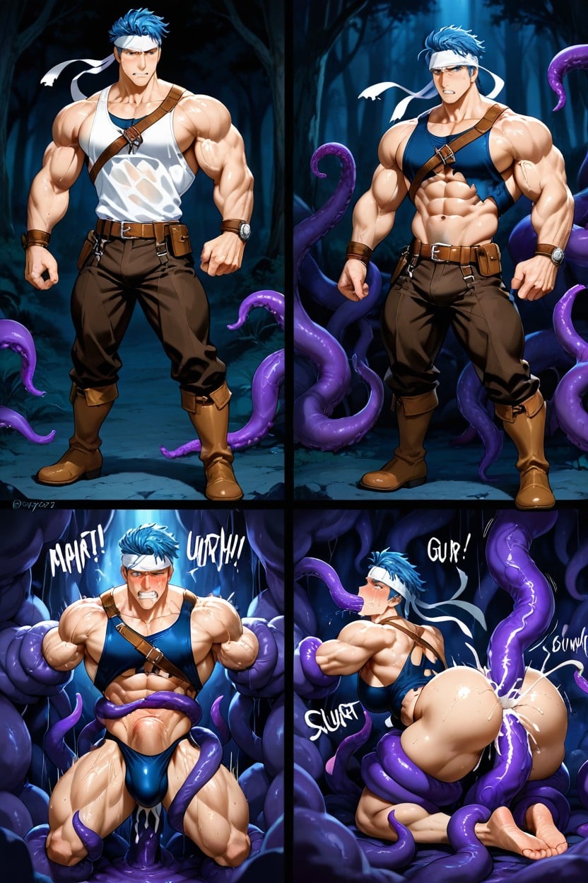 Imminent Demise, Arms Held By Tentacles, Big Pumped Ass AI Gay Porn