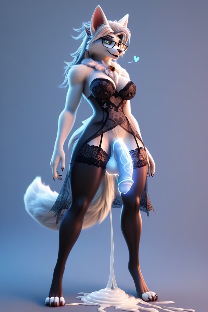Long Transparent Dress, Christmas, Detailed Background Furry AI Porn