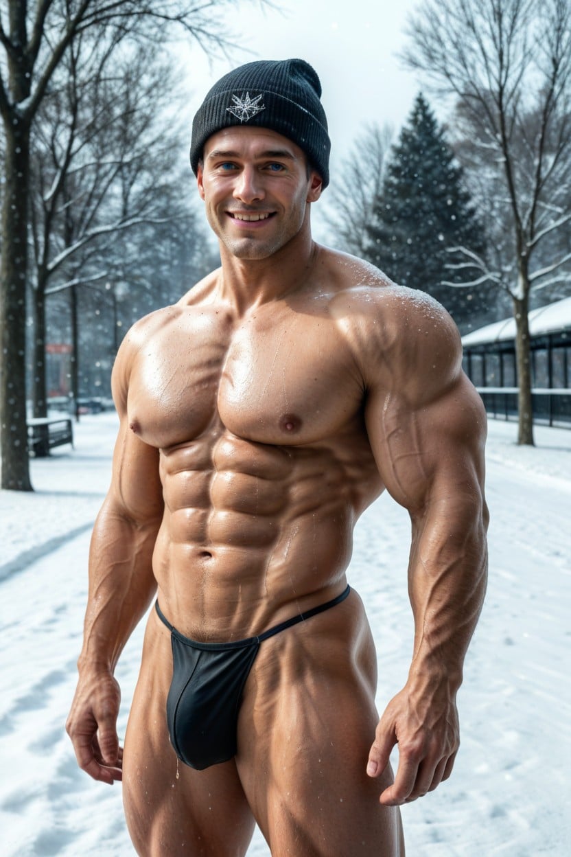 Naked, Pale Blond Hair With Shaved Sides, Naked Torso AI Gay Porn