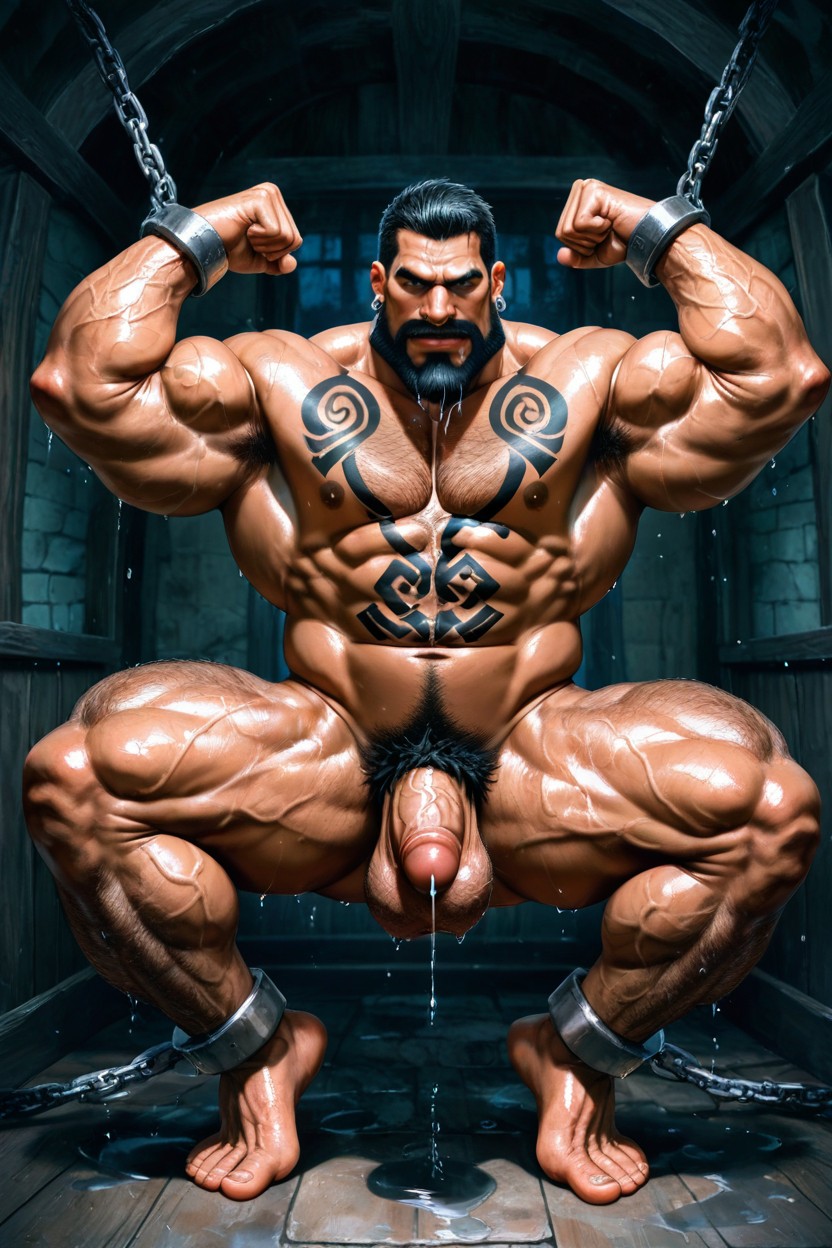 Muscular Ass, Drooling, Nose Piercing AI Gay Porn
