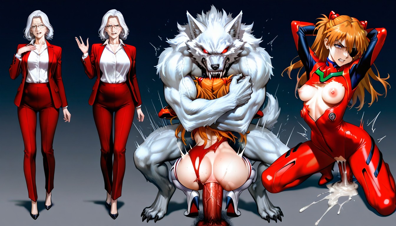 Rough Sex, Ripped Suit, Colossal Red Cock Hentai AI Porn