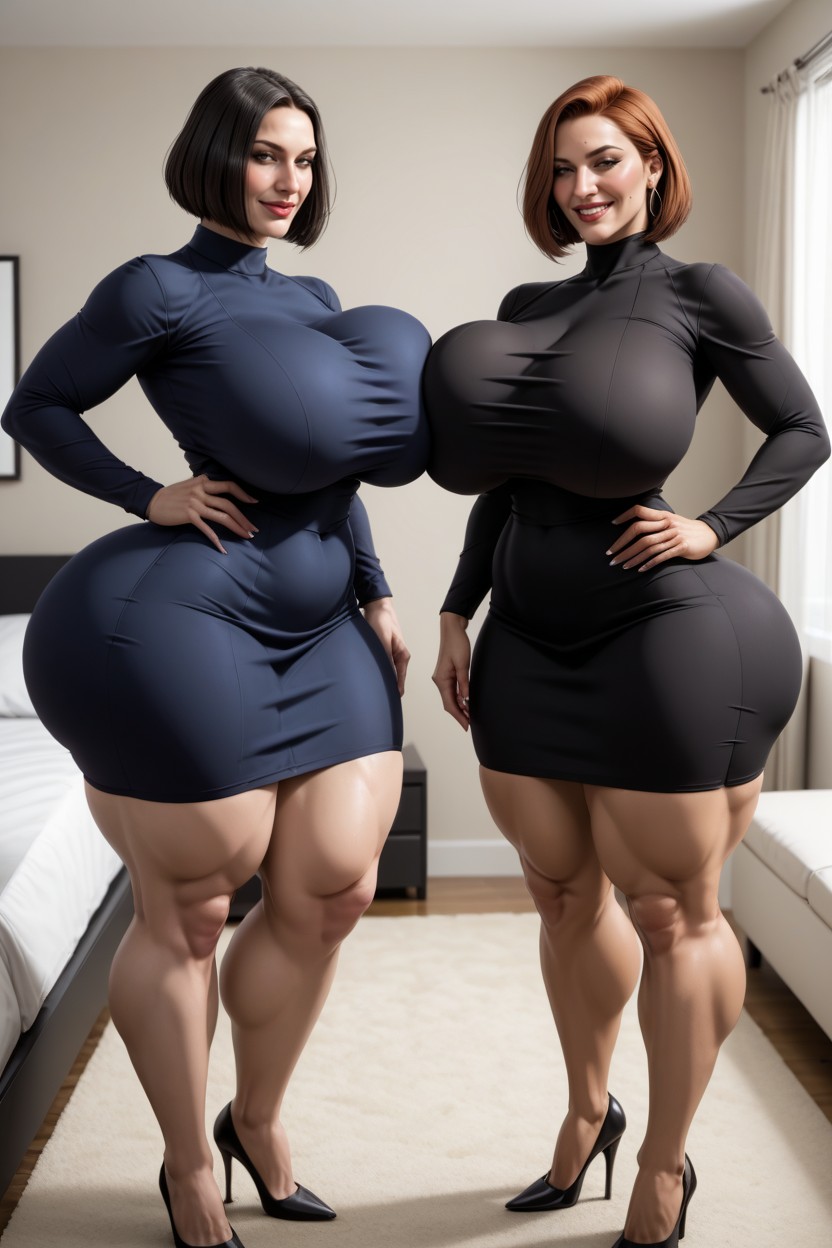 Thighs Exposed, Skirt, Wide Booty AI Porn