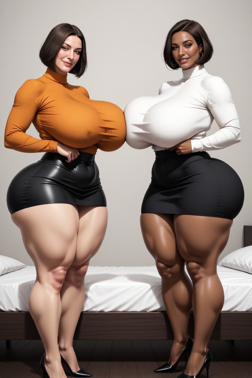Thick Thighs, Wide Hips, Side View AI Porn