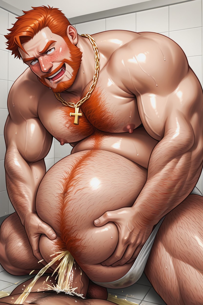 Face Freckles, Extreme Hyper Piss, Drooling AI Gay Porn