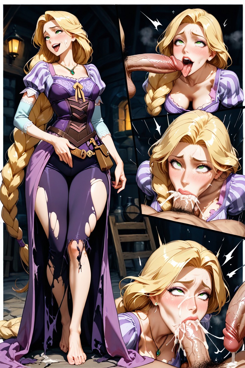 Braid, Muted Colors, Full Lips Hentai AI Porn