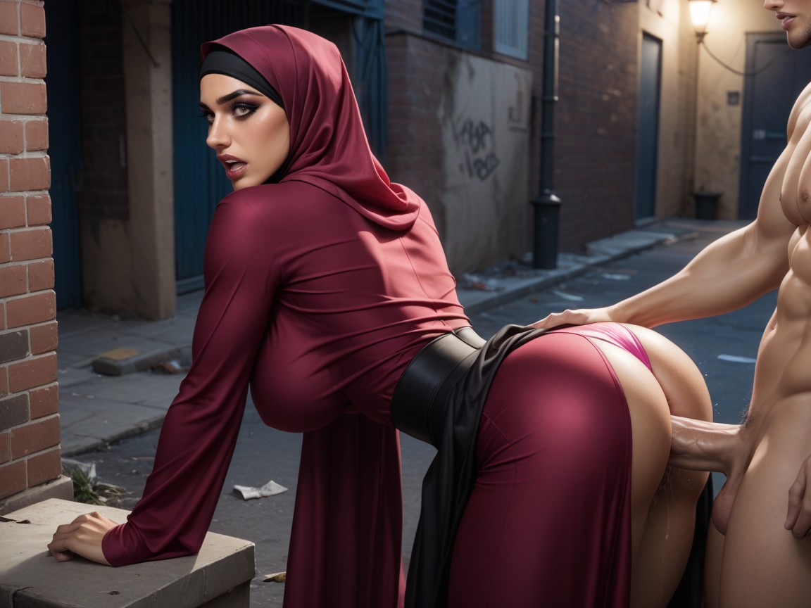Fucked From Behind, Raised Dress, Skinny Hentai AI Porn