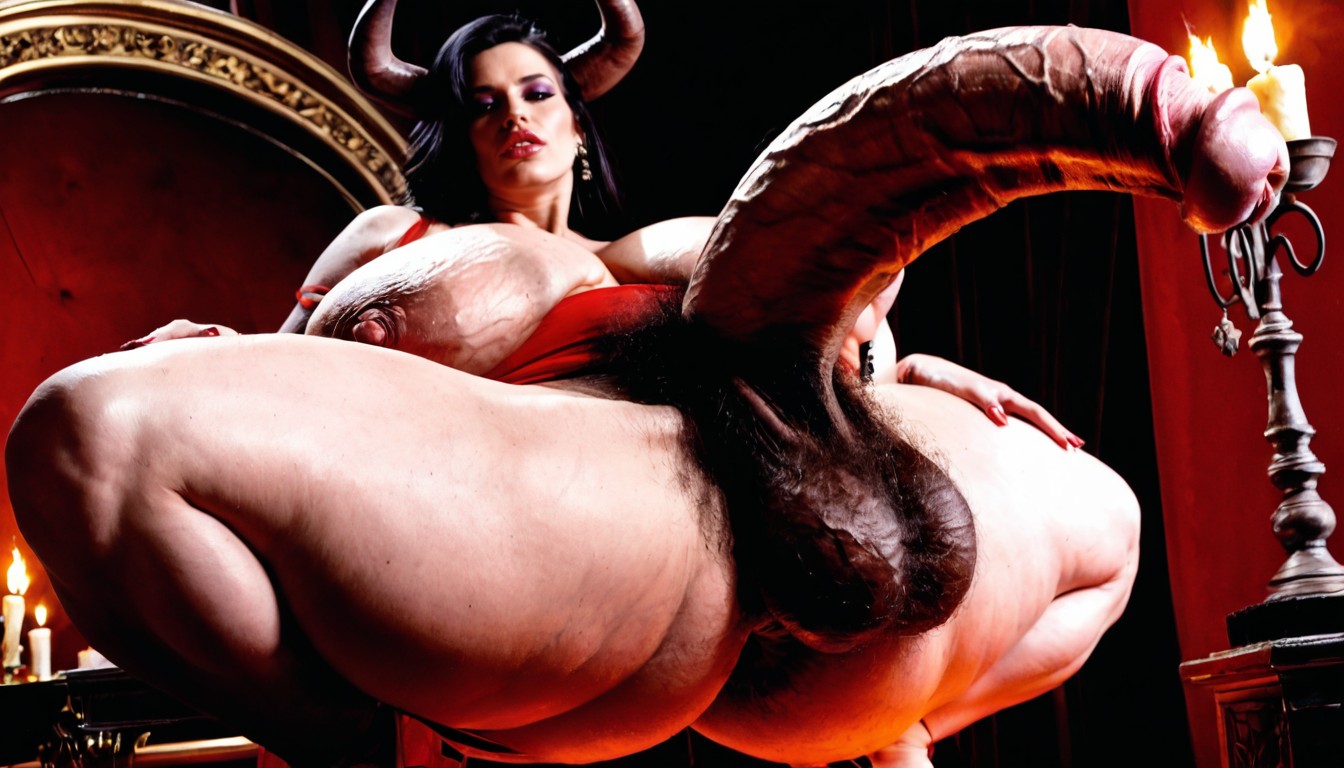 Impossibly Colossal Sagging Balls, Shapely Body, Photorealistic Shemale AI Porn