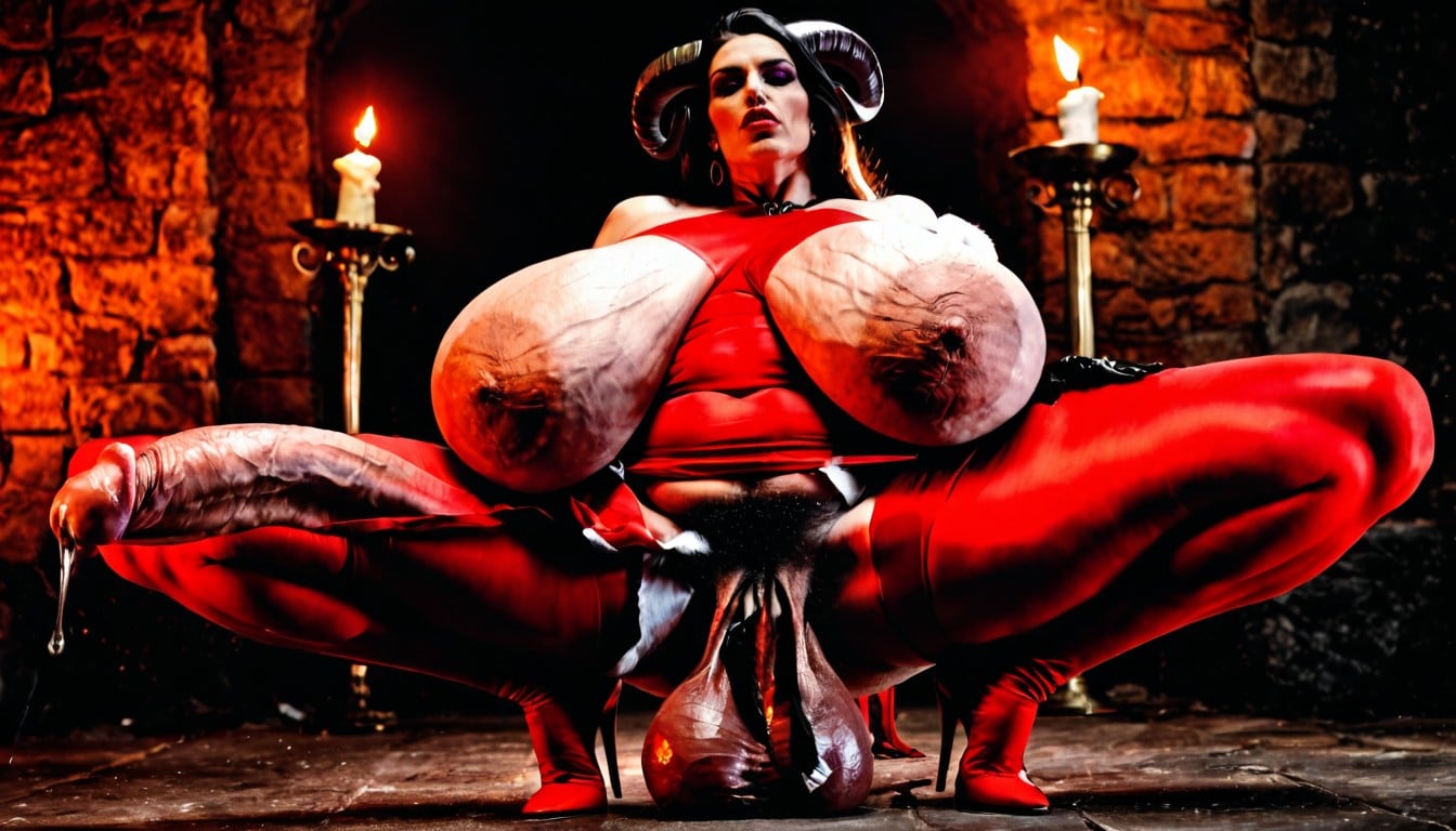 Full Body, Breast Expansion, Long Wide Stretchy Scrotum Shemale AI Porn