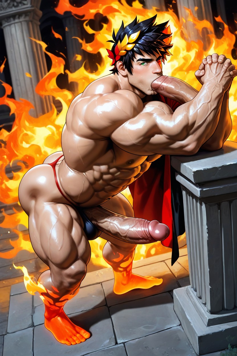 Close Up, Zagreus Clothes, Fire Feet ゲイAIポルノ