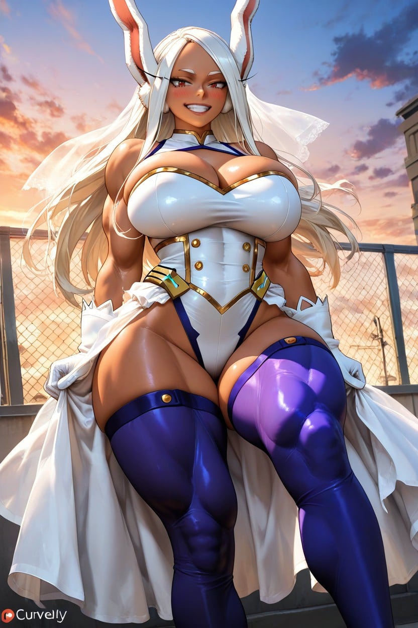 Looking At Viewer, Accurate Face, Thick Thighs Hentai AI Porn