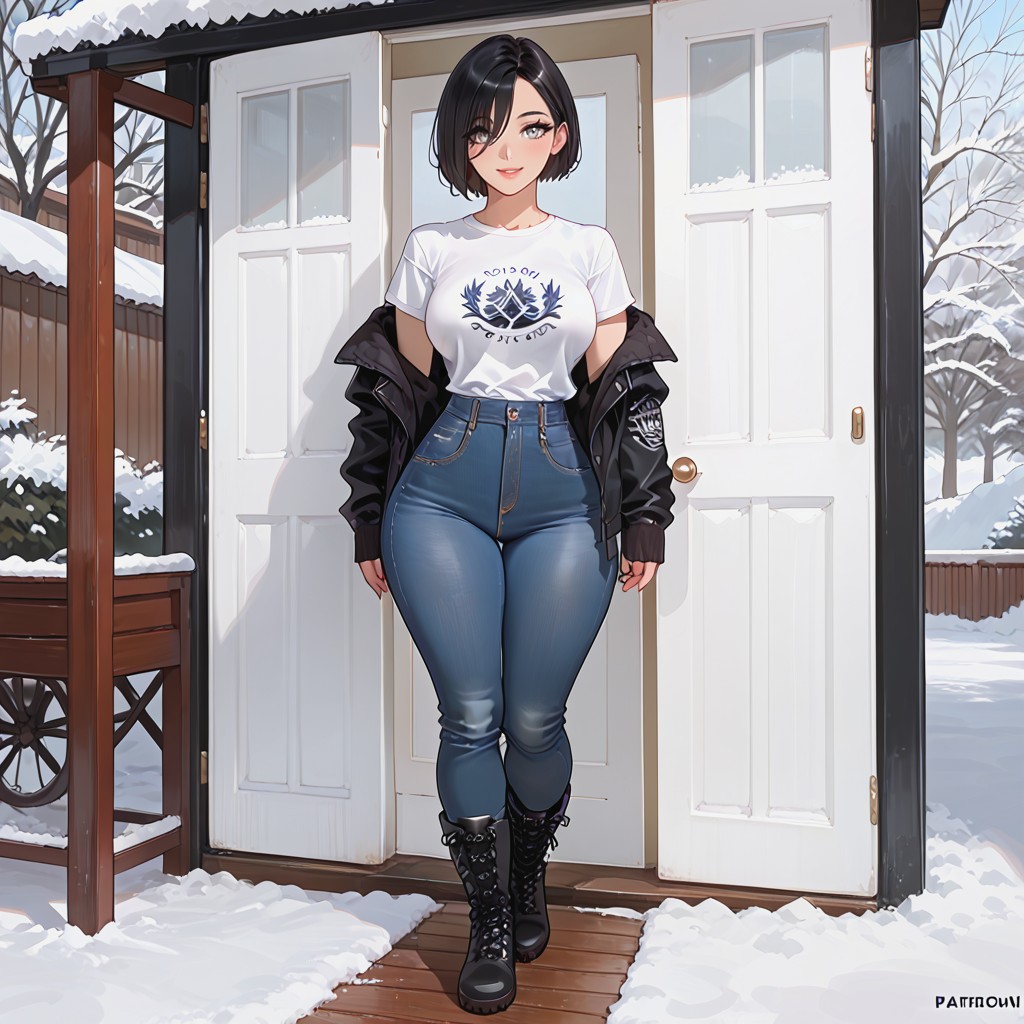 Natural Breasts, Boots, Medium Ass AI Porn
