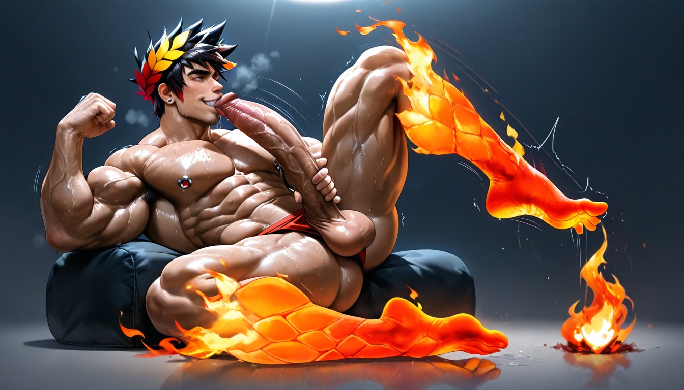 Wide Angle, Athletic Body, Iridescent Skin AI Gay Porn