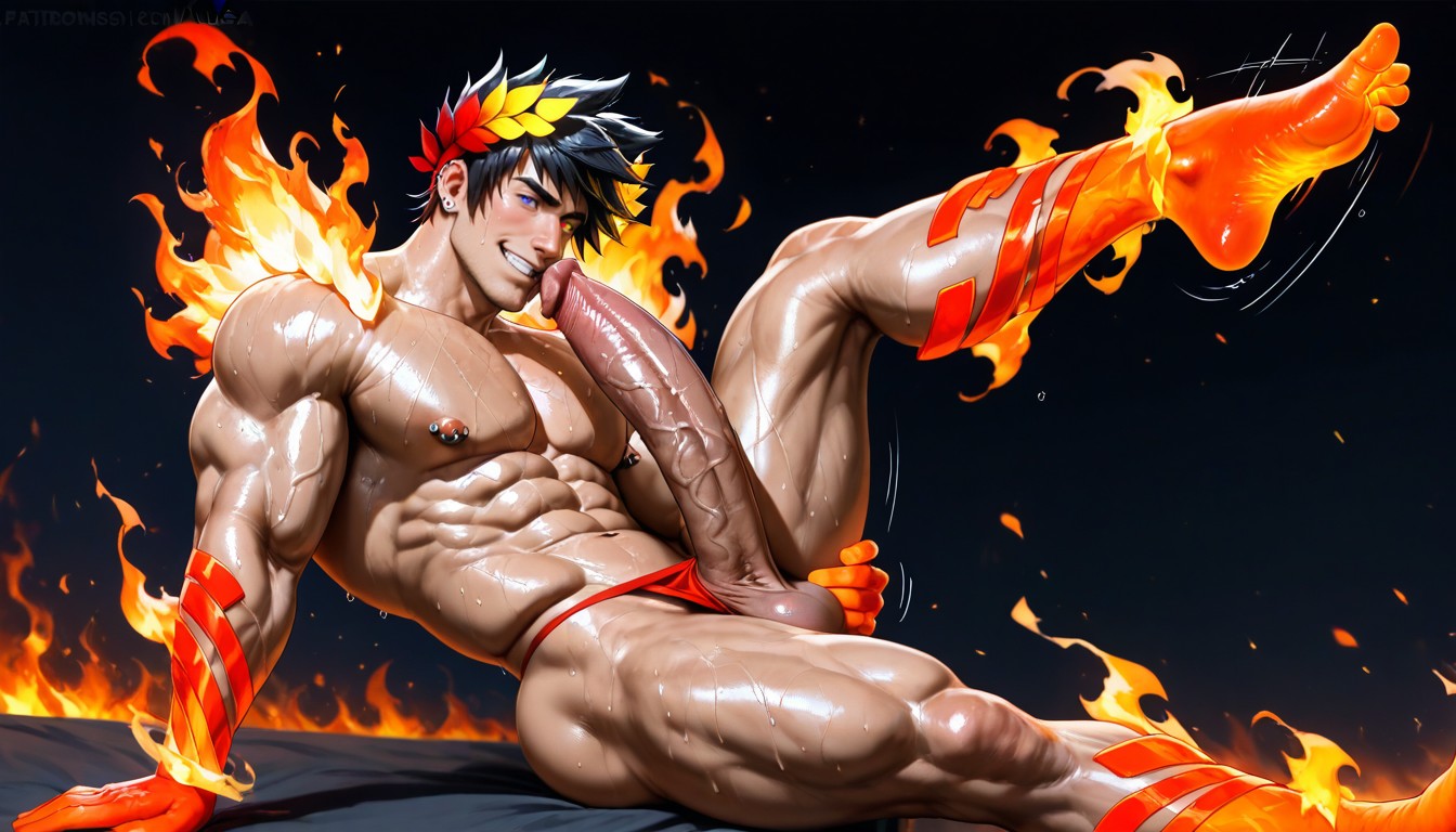 Zagreus Hades, Iridescent Skin, Realistic Shadows ゲイAIポルノ
