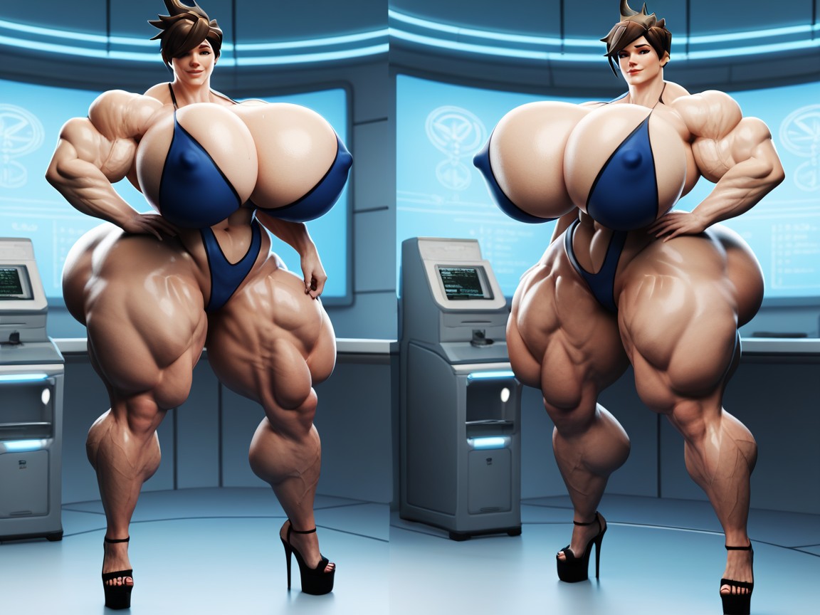 Hyper Breast, Thicc Thighs, Erect Nipples AI Porn