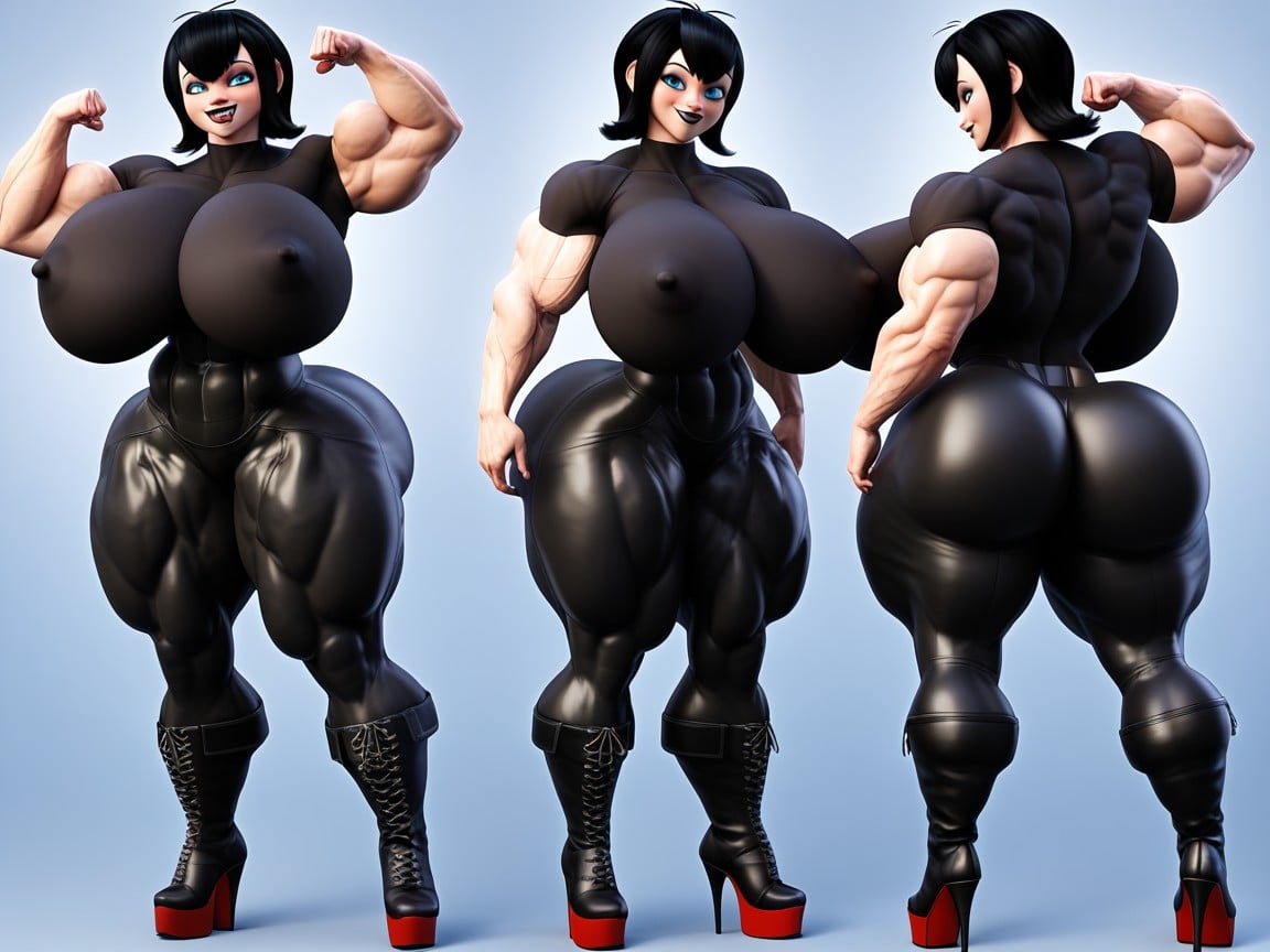 Curvy Body, Gigic Latissimus Dorsi, Big Veins AI Porn
