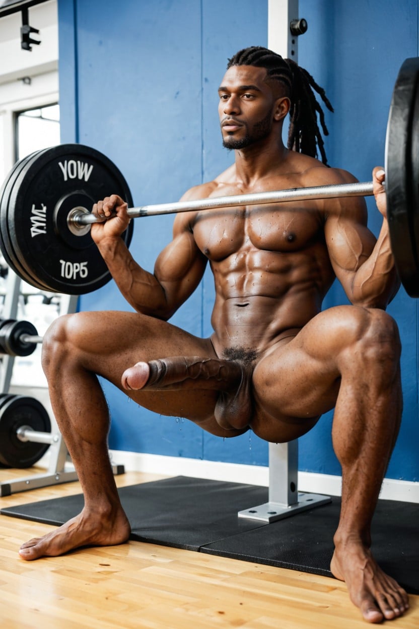 Gym, Naked, African AI Gay Porn