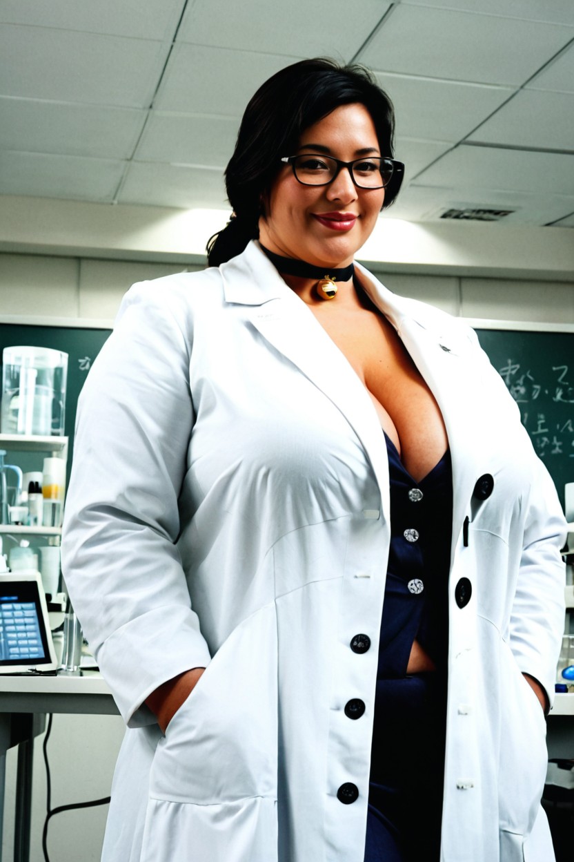 Dignified Pose, Thick Glossy Lips, Hyperrealistic Details BBW AI Porn