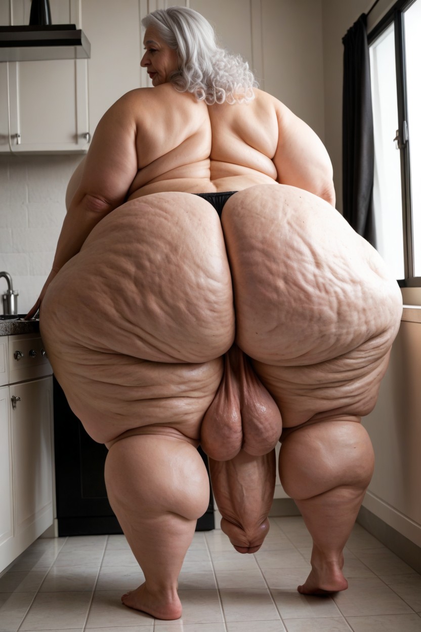 Gigantic Saggy Breast, Hair Down, Thick Thighs AI Porn