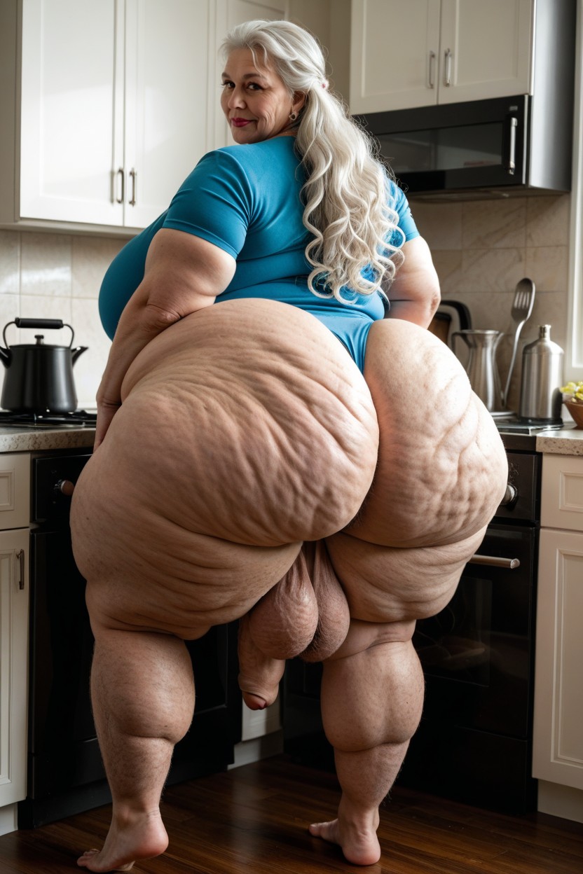 Curly, Gigantic Saggy Breast, Big Belly AI Porn