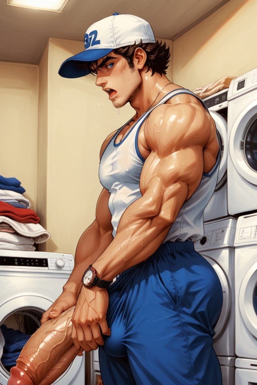 Drooling, Huge Thighs, Squeezable ゲイAIポルノ