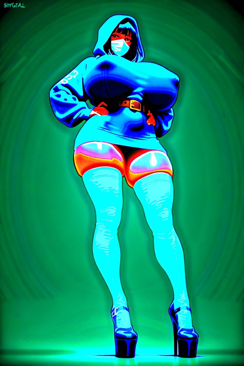 Jacket, Thigh High Socks, No Panties Hentai AI Porn