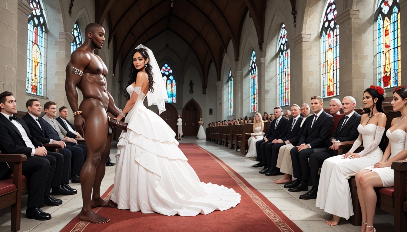 Second Beta Male Watches Interracial Couple Having Sex, Many People Around, Cuckolding AI Porn