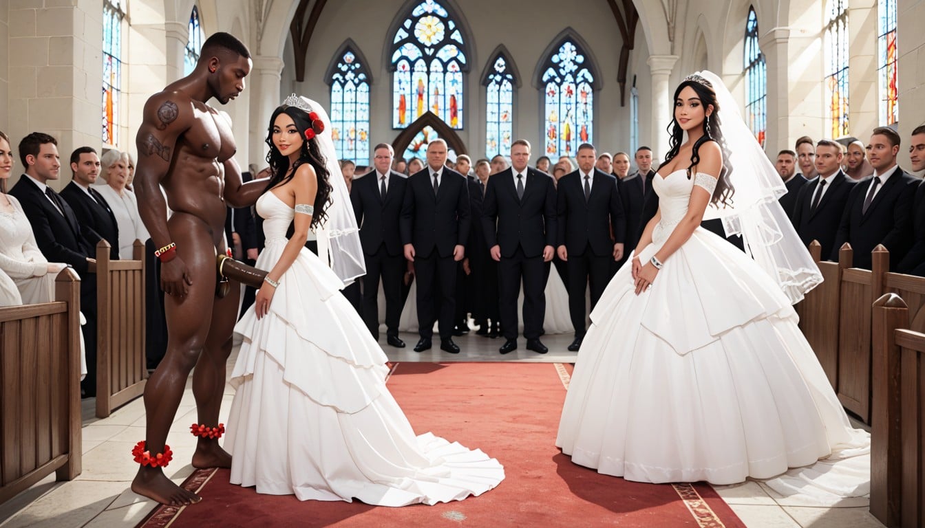 Wedding, Dynamic Sensual Pose, Side View AI Porn