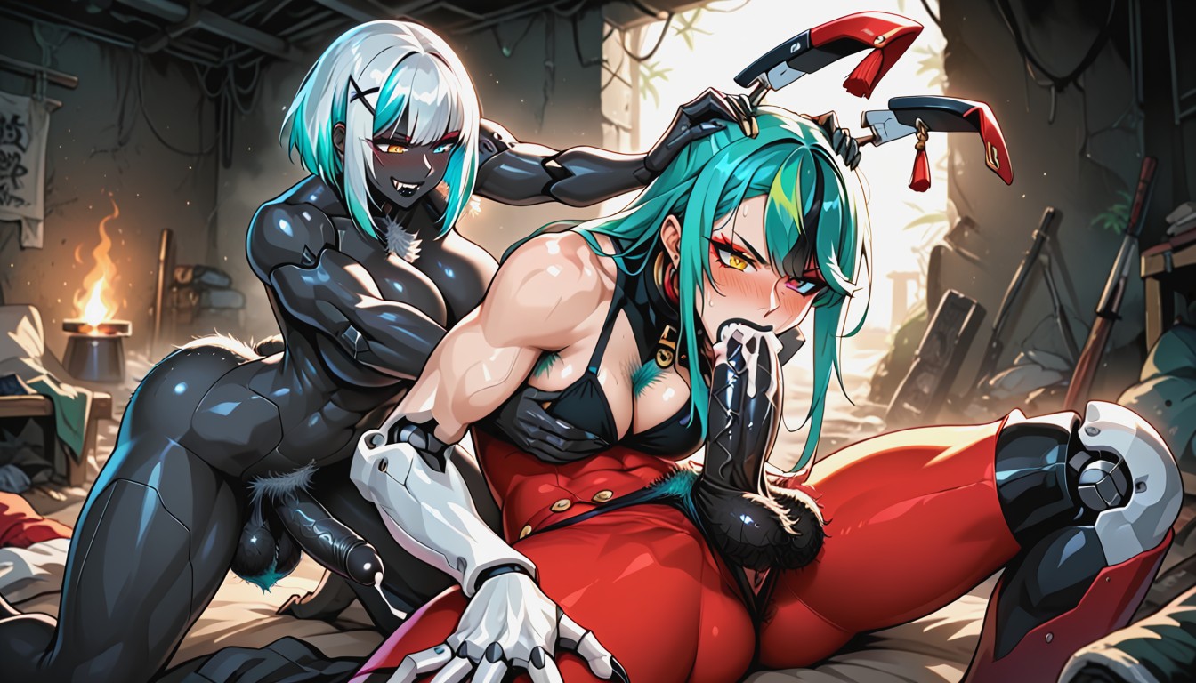 Throat, Robot Talons, Hairy Pussy Hentai AI Porn