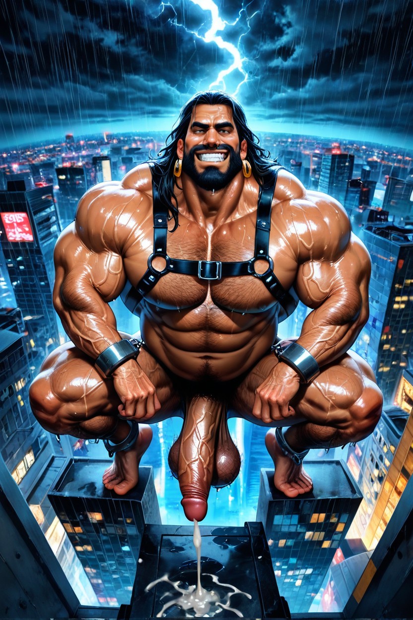 Exaggerated Balls, Big Lats, Spread Legs AI Gay Porn