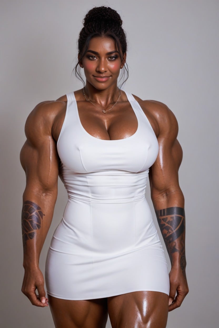 Tattooed, Dark African Skin, Mixed Race AI Porn