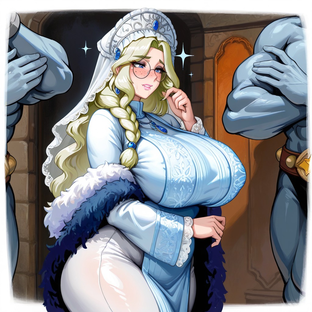 Milf, Full Thighs, Sparkling Blue Eyes Hentai AI Porn