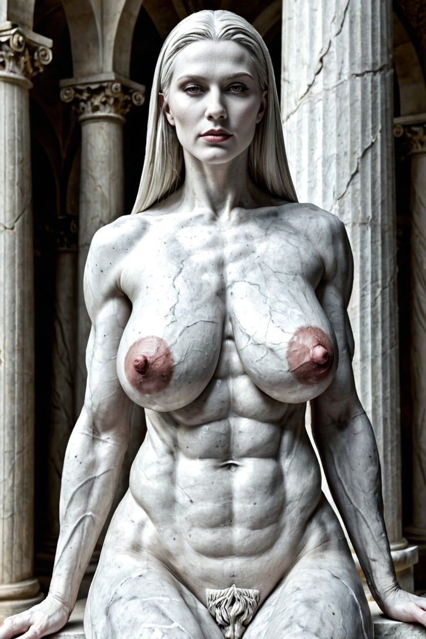 Extremely Muscular, Magnificent, Marble Skin AI Porn