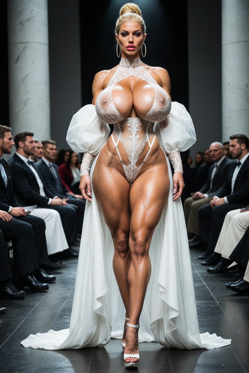 Bimbo, Long Spindly Legs, Big Long Erect Nipples AIポルノ