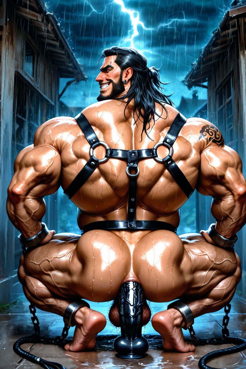 Exaggerated Balls, Long Hair, Huge Calves AI Gay Porn