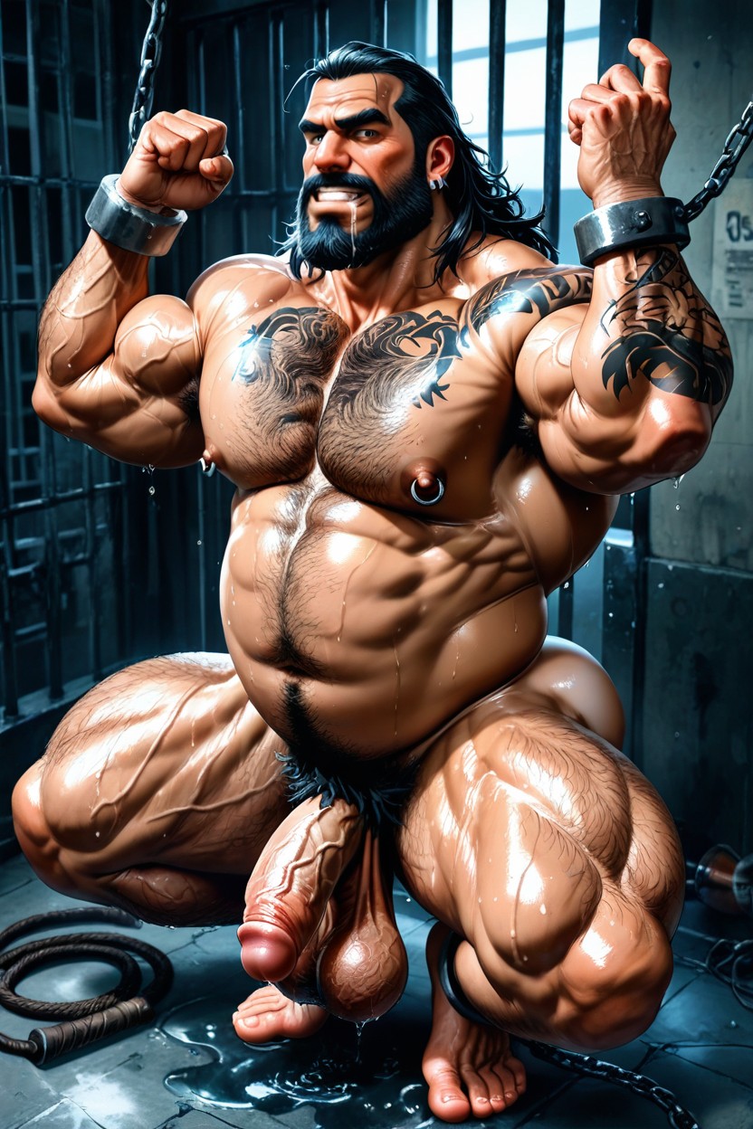 Tattoos, Long Strong Neck, Veiny Legs AI Gay Porn