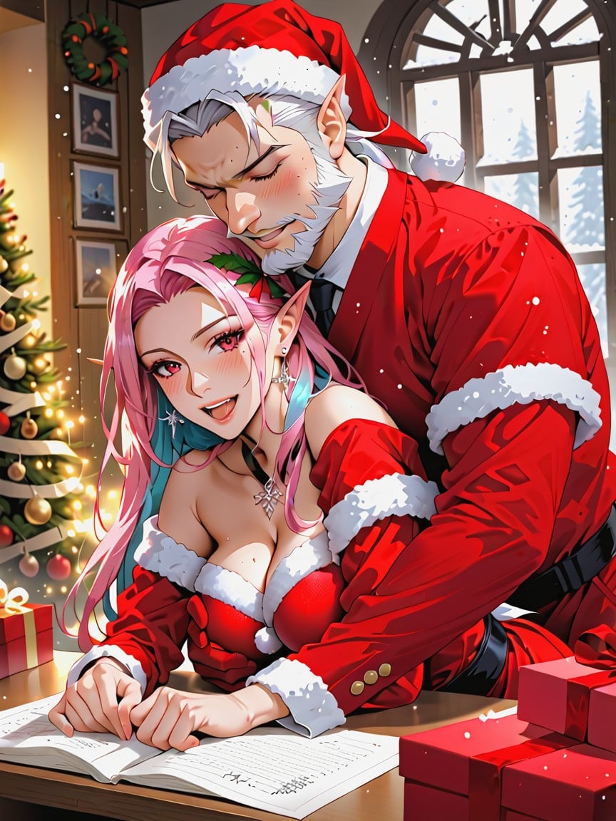 A Highly Detailed Cinematic Portrait In A Magical Christmas Workshop, 18+, K Resolution Hentai AI Porn