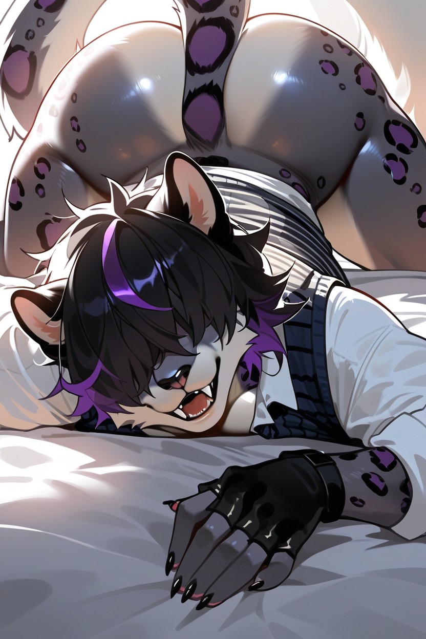 Horny, Wavy Hair, Face Focus Porno IA Furry