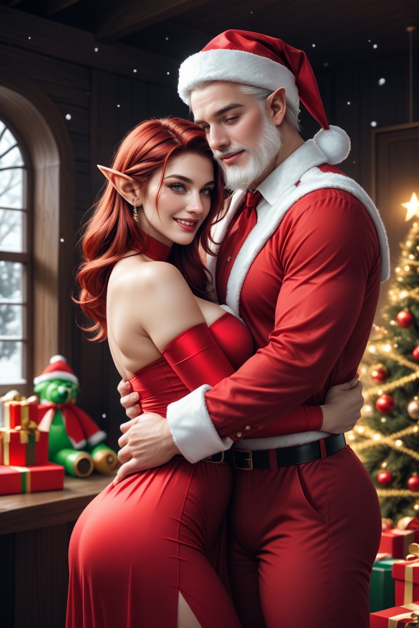 Festive Background With Heavy Snowfall Outside A Window, Dynamic Close-up Composition, 18+ Hentai AI Porn