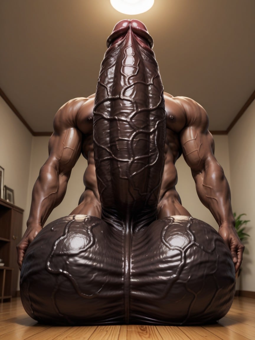 Enormous Cock Head, Huge Glans, Cock Hangs To The Floor Porno IA Gay
